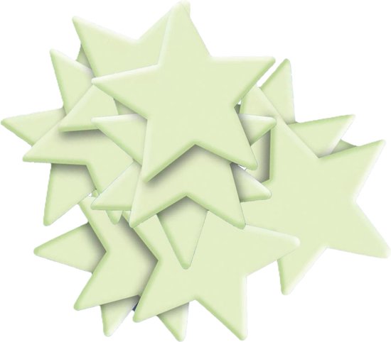 Grande pile d'étoiles vert pâle phosphorescentes.