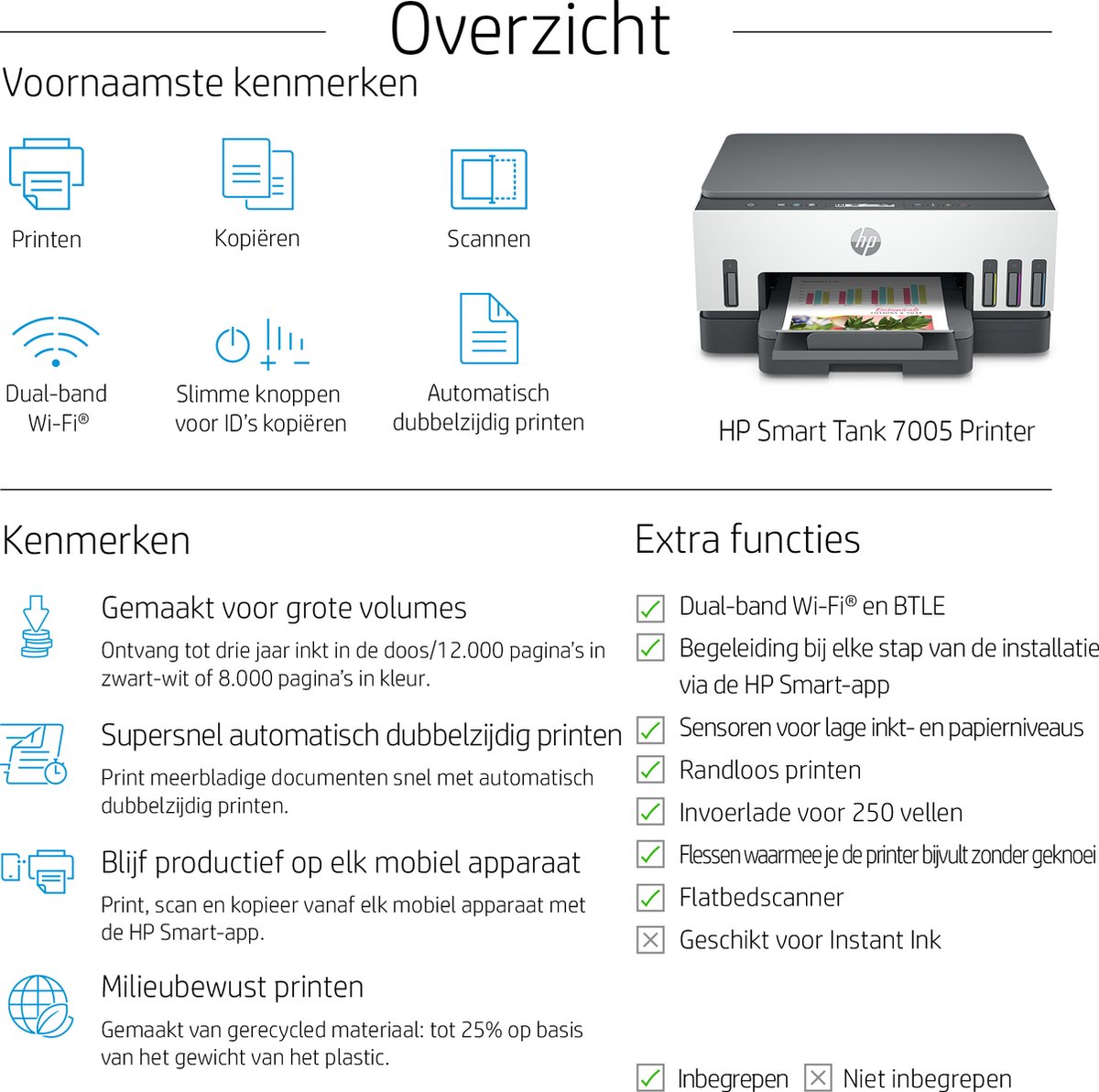 HP Smart Tank 7005 - All-in-One Inkttank Printer - Inclusief tot 3 jaar inkt - Grijs — afbeelding 7