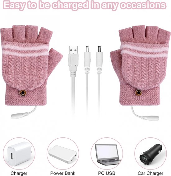 WDKXCN USB-verwarmde handschoenen, warme