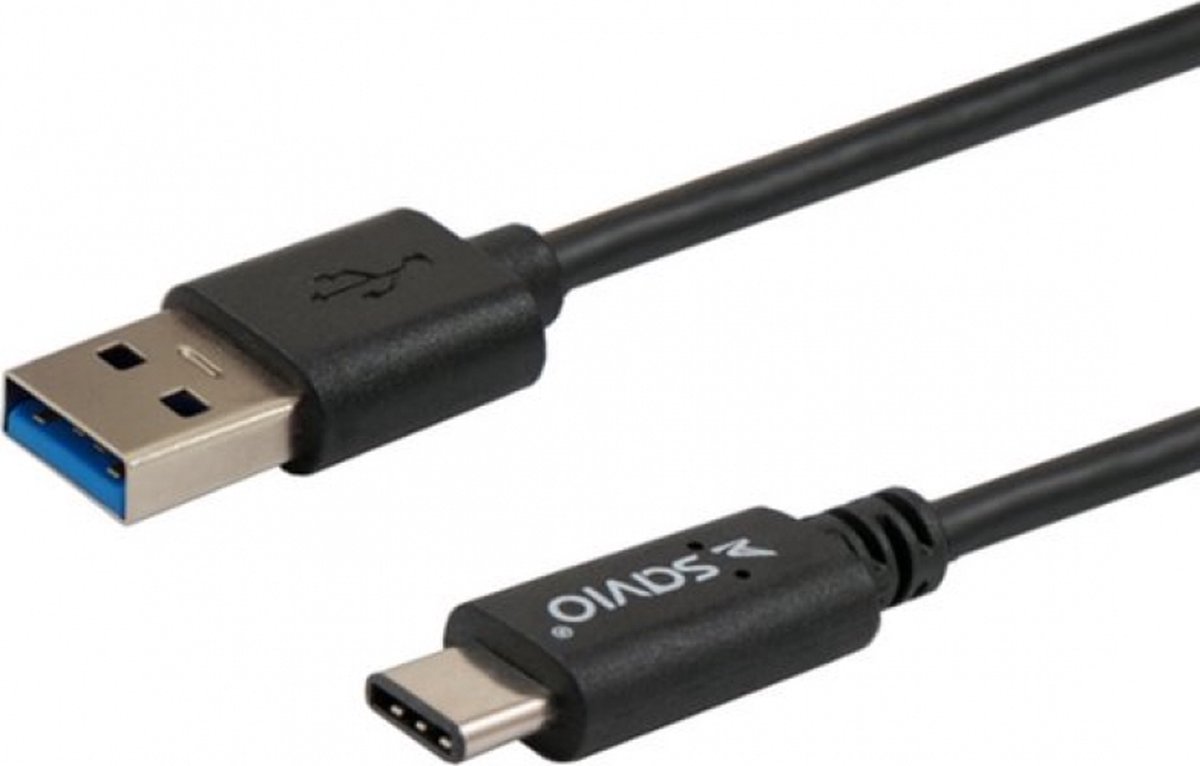 Savio CL-101 USB-kabel USB 3.2 Gen 1 (3.1 Gen 1) 1 m USB A USB C Zwart