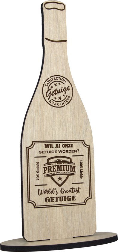 Le plus grand témoin du monde | Voulez-vous devenir notre témoin? | carte de voeux en bois au design unique | 9x29,5cm