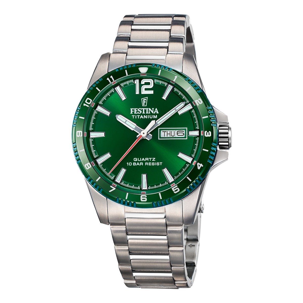 Festina F20698-3 Heren Horloge - Mineraalglas - Titanium-Staal - Zilverkleurig - Ø 43 mm - Quartz - Vouw-Vlindersluiting - 10 ATM (zwemmen)