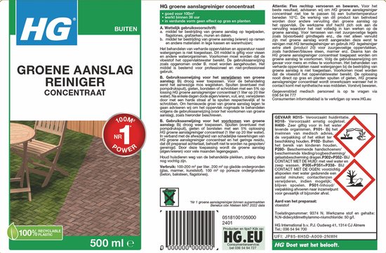 HG groene aanslagreiniger concentraat 500ml 9374N - 2 stuks - KD set van Merkloos	 — afbeelding 2