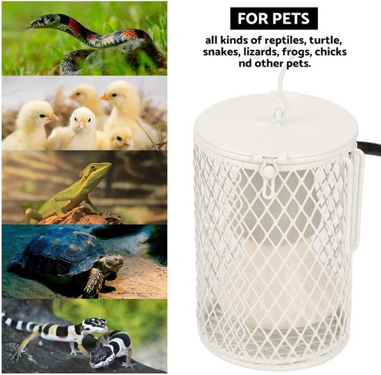 Reptiel Reflector Koepellamp Armatuur, Reptielen Warmtelamp Armatuur Professionele Ondiepe Koepel Lamp Cap Verwarmingslamp voor Baardagaam Reptielen Schildpad Hagedis Slang
