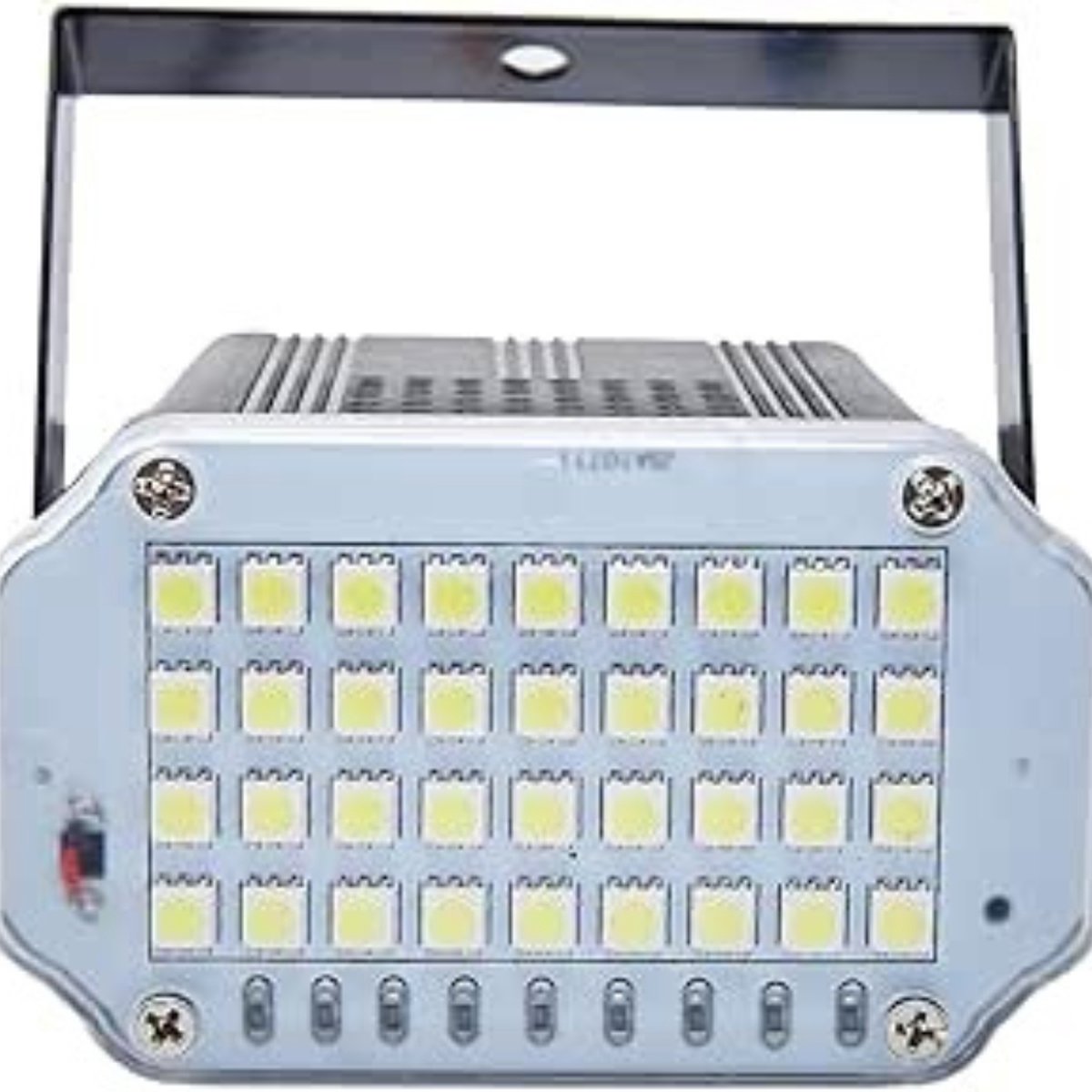 36 LED Discolampen Met Stroboscoop Effecten - Kleurverlichting Voor Feesten - DJ Podiumverlichting - Wit Aluminium Schaal (Energieklasse G)