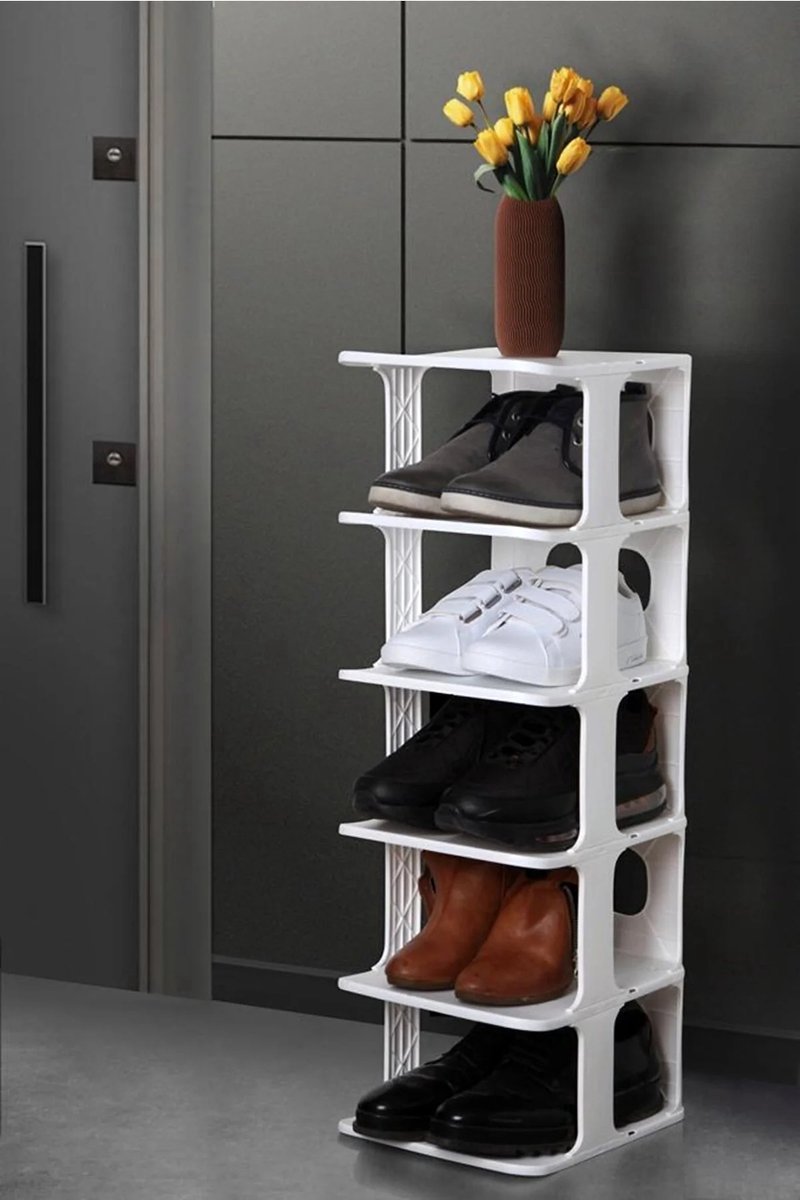 Tobeyz Schoenenrek - Wit Halbank- Schoenenkast - Schoenenbank – 6 Vakken -