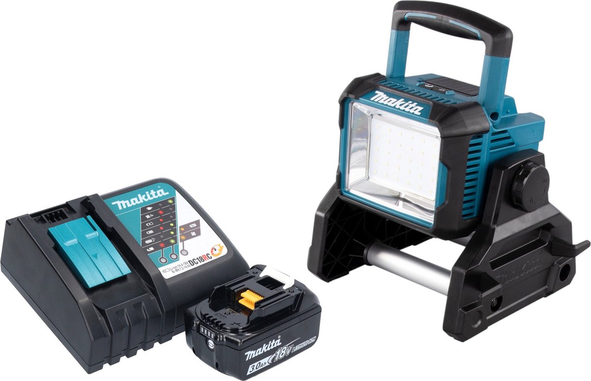 Makita DEADML 811 RF1 accu bouwspot 14,4 / 18 V 3000 lm LED + 1x oplaadbare accu 3.0 Ah + lader