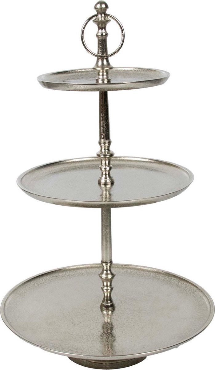 Goedkoopste keuken etagère zilver rond 3 lagen 55cm
