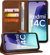 Hoesje geschikt voor Xiaomi Redmi 14C / Redmi A4 / Poco C75 - Portemonnee Book Case Bruin