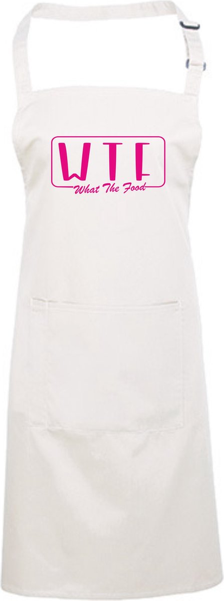 Wit Keuken BBQ schort WTF What The Food in Roze - Specialities By Eizook