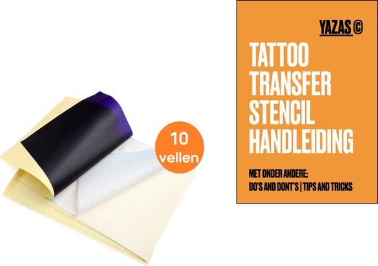 Foto: 10x tattoo transfer stencils yazas tattoo transfer stencils handleiding voor overzetten van een tatoeage tattoo carbon transferpapier