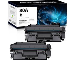 2-pack | Geschikt voor HP 80A / CF-280A Toner cartridge Zwart - Geschikt voor HP LaserJet Pro 400 M401DN - M401DW - MFP M425DN - MFP M425DW