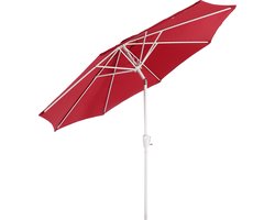 Cosmo Casa - Zonnescherm - Tuinparasol - Ø 3m Verstelbaar - Polyester en Aluminium - 5kg - Rood