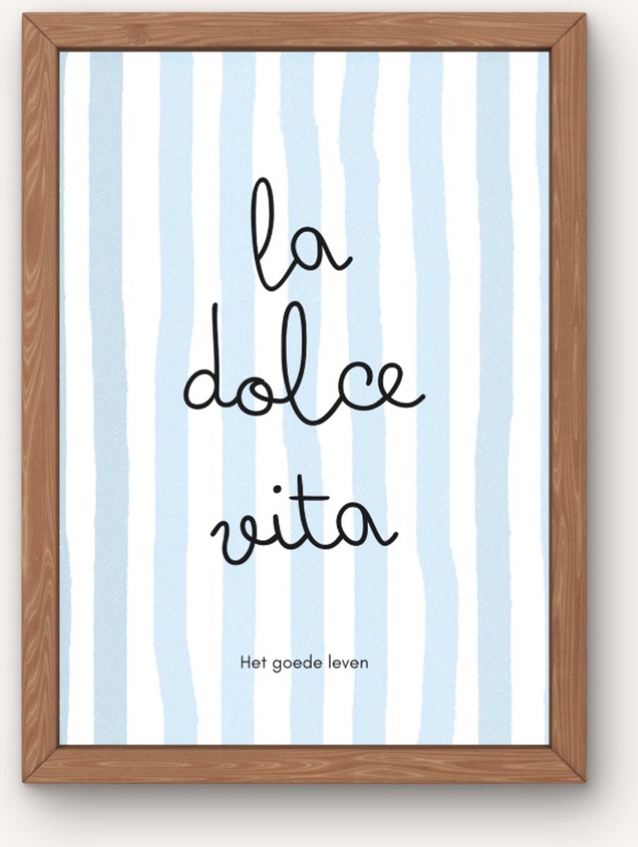 Kinderkamer poster met tekst - La Dolce Vita | Babykamer | kinderkamer decoratie | Poster met de tekst: La dolce vita | Wanddecoratie | 30x40 cm
