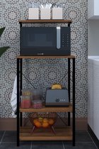 COSTWAY Keukenrek 4-laags, magnetronrek met verstelbare legplanken, metalen magnetronstandaard, staand rek voor de keuken, rek voor magnetron, vrijstaand huishoudrek, 59 x 34 x 136 cm (Grijs