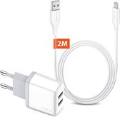 Petit chargeur + Câble Lightning vers USB pour iPhone - 2 mètres