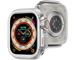 FFO2World Boîtier en métal titane – Argent – 45 mm – Compatible avec Apple Watch Series 10/8/7/6/5/4/SE/ Ultra /Ultra2 45 mm, 45 mm, 46 mm, 49 mm, Protection robuste Bumper , série 4-10, mise à niveau vers Ultra 2 /1 avec Crown de montre