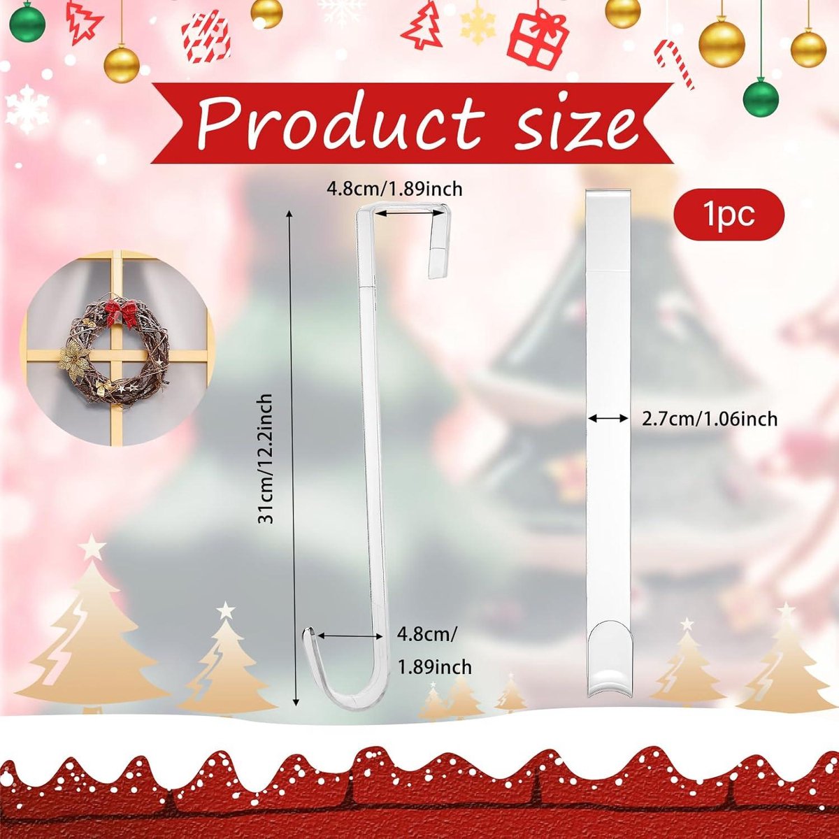 Kurtrusly 2pcs/set Crochet De Couronne De Porte Avant Ajouter Une Touche De Charme à L'Entrée Des Maisons Élégante Décoration De La Maison Sur Les Crochets De Porte Pour Les Chambres Noires 31cm