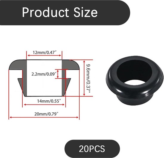 Nuts OT nuts 10 stuks carrosseriepluggen 25 mm zwarte rubberen doppen kabeldoorvoer waterdicht rond dubbelzijdige doorvoerpluggen voor kabelbescherming draadbescherming stekkers kabelgaten