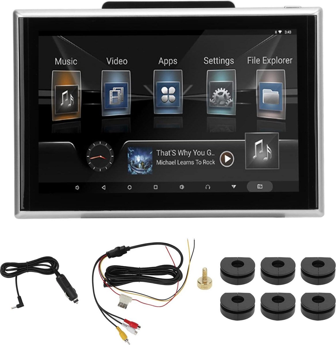 Auto Hoofdsteun Monitor, Hoofdsteun Video Spelers, 10.1 Inch Auto Mount Monitor Multimedia Touchscreen Video Spelers Achterbank Entertainment Systeem voor Android 9.0