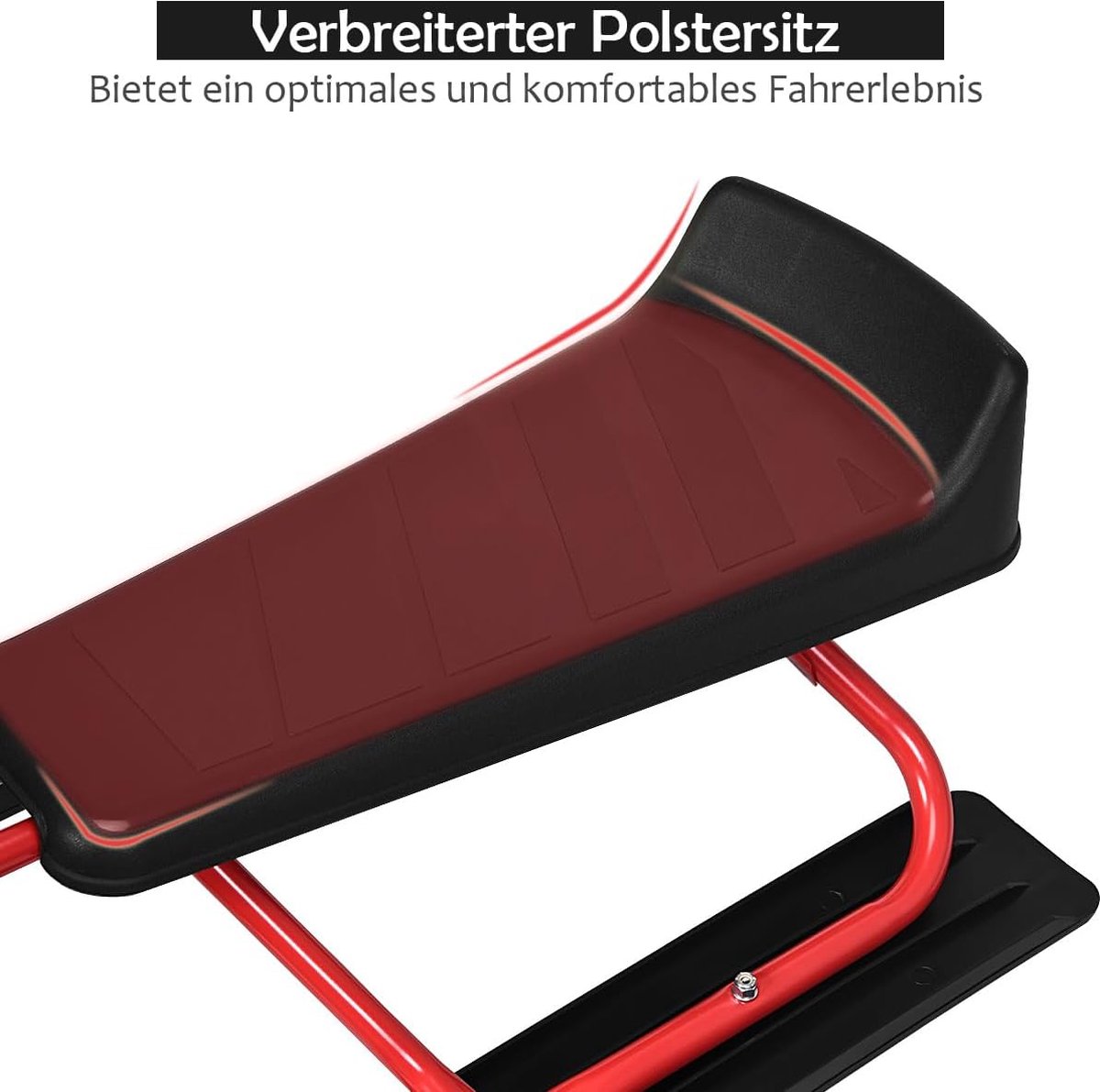 Luge De Direction Avec Volant Et 2 Freins à Pied – Pour Enfants (7+) Et Adultes, Charge Max 100 Kg – Modèle Skibob 114x50x38 Cm