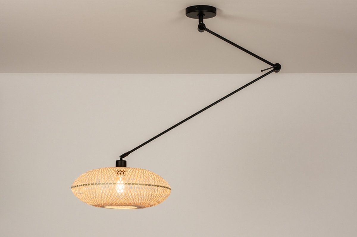 Lumidora Hanglamp 31221 - BAMBOO - E27 - Bruin - Naturel - Metaal - ⌀ 40 cm