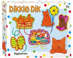 Dikkie Dik rijgkaarten - educatief speelgoed - peuter kleuter - vanaf 3 jaar - Bambolino Toys