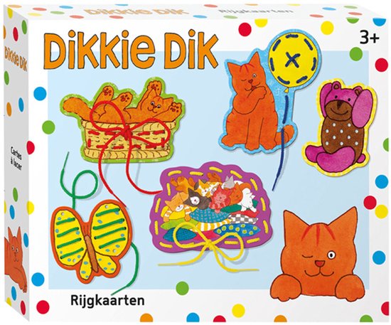 Dikkie Dik rijgkaarten - educatief speelgoed - peuter kleuter - vanaf 3 jaar - Bambolino Toys