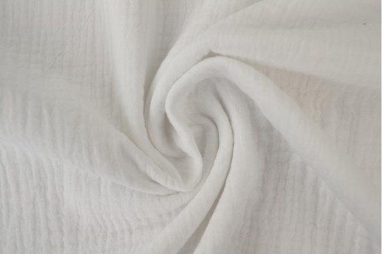 Mousseline stof - 1 meter - Per meter - Wit - 135cm breed
