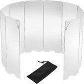 Camp Stove Windscreen - Wind Screen For Camping Stove - Vouwbaar Ontwerp - Hittebestendig Materiaal - 10 Platen Staal - 1 Stuk - Voor Backpacking En Picknick