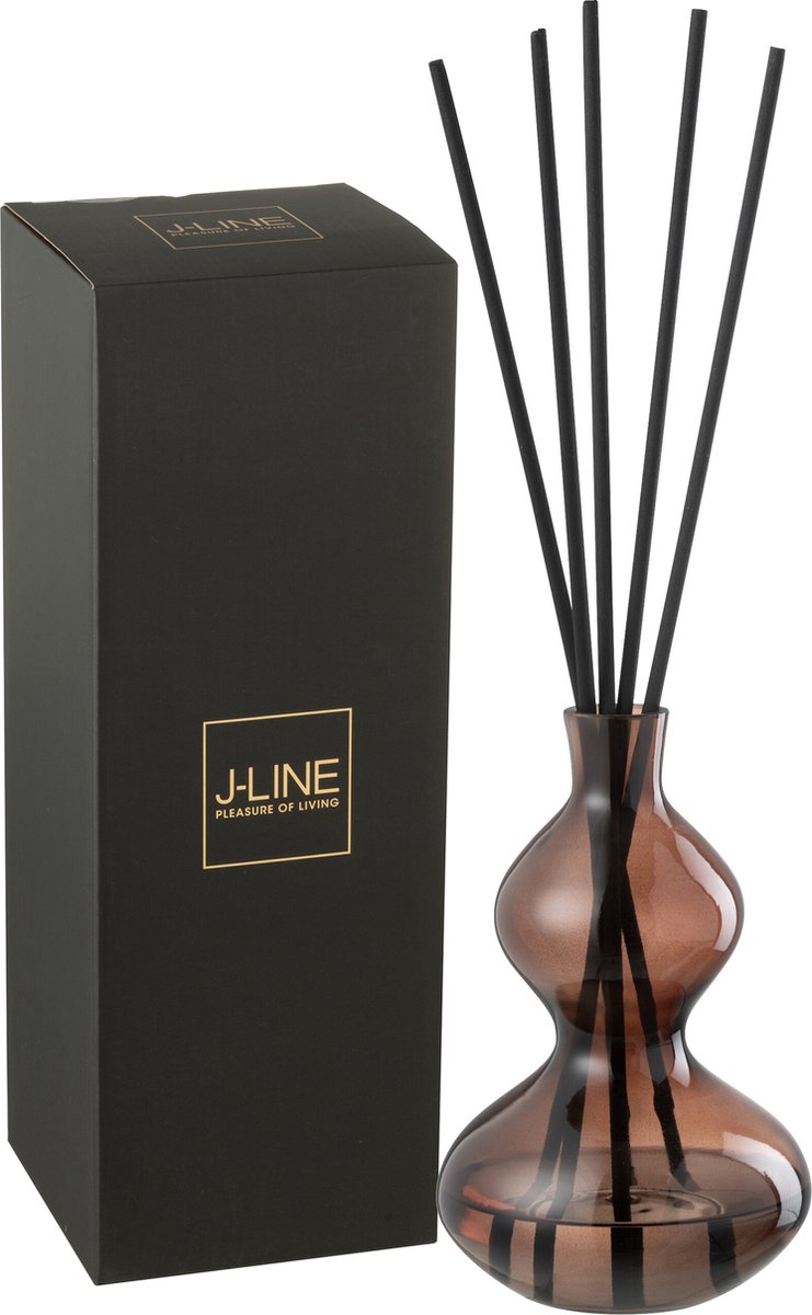 J-Line geurstokjes Li-ly land - glas - bruin - small