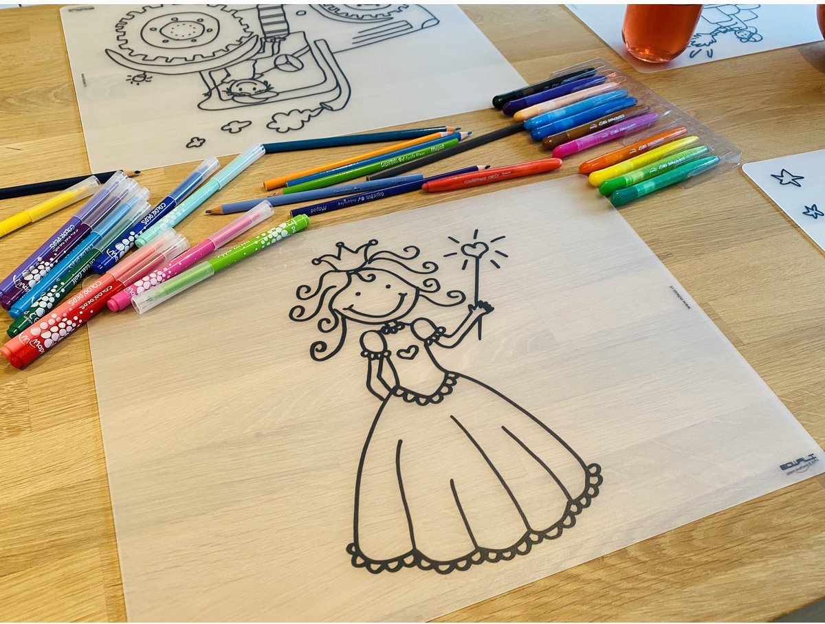 Herkleurbare placemat Harten prinses