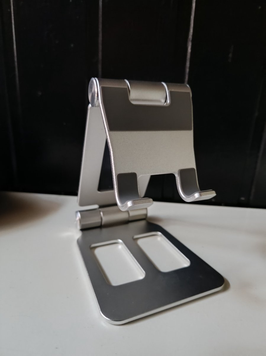 Universele Verstelbare Telefoonhouder - Aluminium - Telefoon standaard bureau - zilver