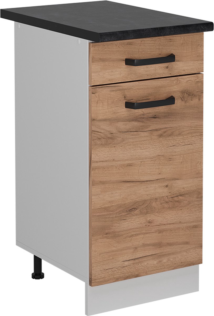 Vicco R-Line Keukenonderkast – 40 cm WB Antraciet Krachtige eik goud Goudkleurig Eiken/Wit