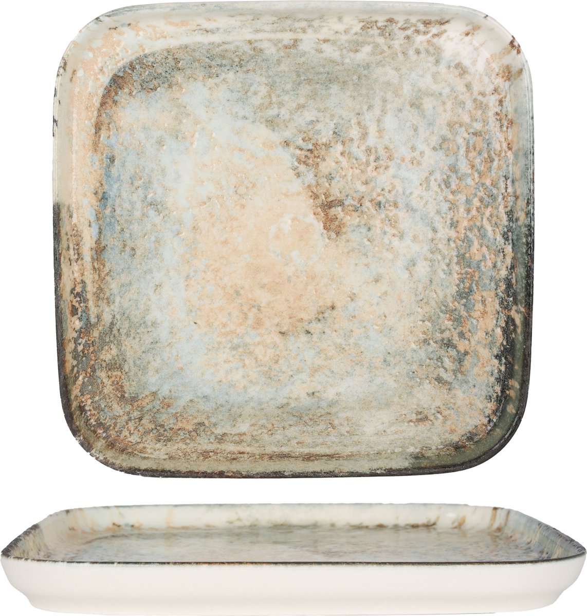 Rinart Serveerschaal - Obvara - Porselein - 22x22 cm - set van 2