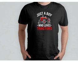 Just a boy who Loves Tractors - T Shirt - FarmingLife - FarmFresh - FarmToTable - funny - FarmLovers - BoerenLeven - VersVanDeBoerderij - ModerneLandbouw - VanBoerTotTafel