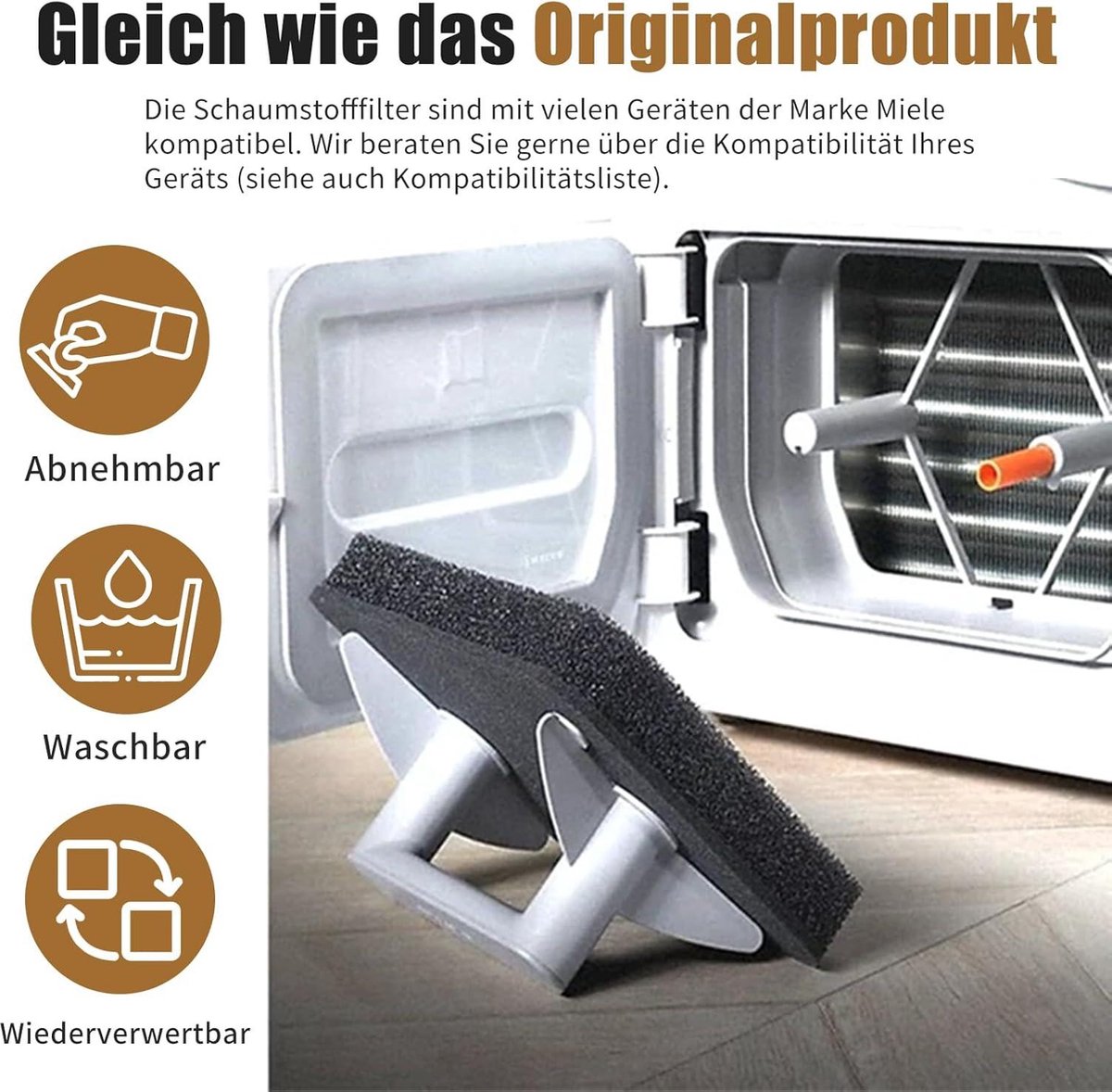 ANBOO 5 Stück Filter für Miele T1 Trockner 9164761,Grob/Fein 207 x 157 x 30mm