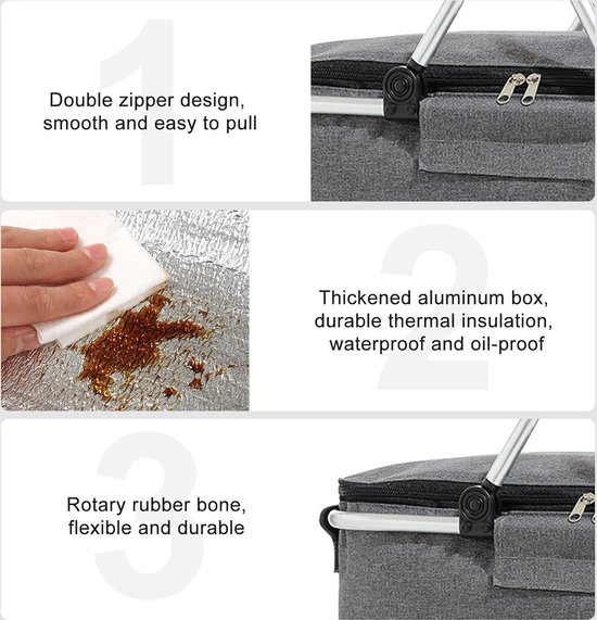 Grote Picknick schoudertas Mand Outdoor Cooler Geï... – Vicedeal Grote Picknick schoudertas Mand Outdoor Cooler Geï... – Vicedeal