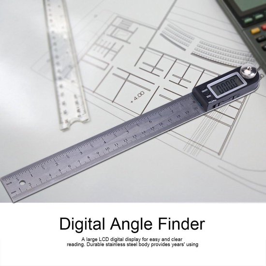 Nederlands Ruler LCD Digitale Hoekgradenboog Gereedschap Ruler Meet 0.05 ° 200 mm - 7.9 ...