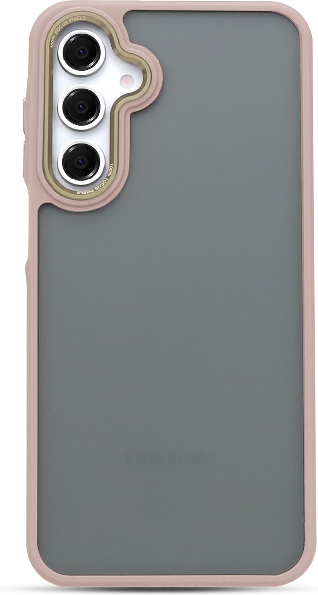 Casemania Hoesje Geschikt voor Samsung Galaxy S24 FE - Roze - Frame Back Cover