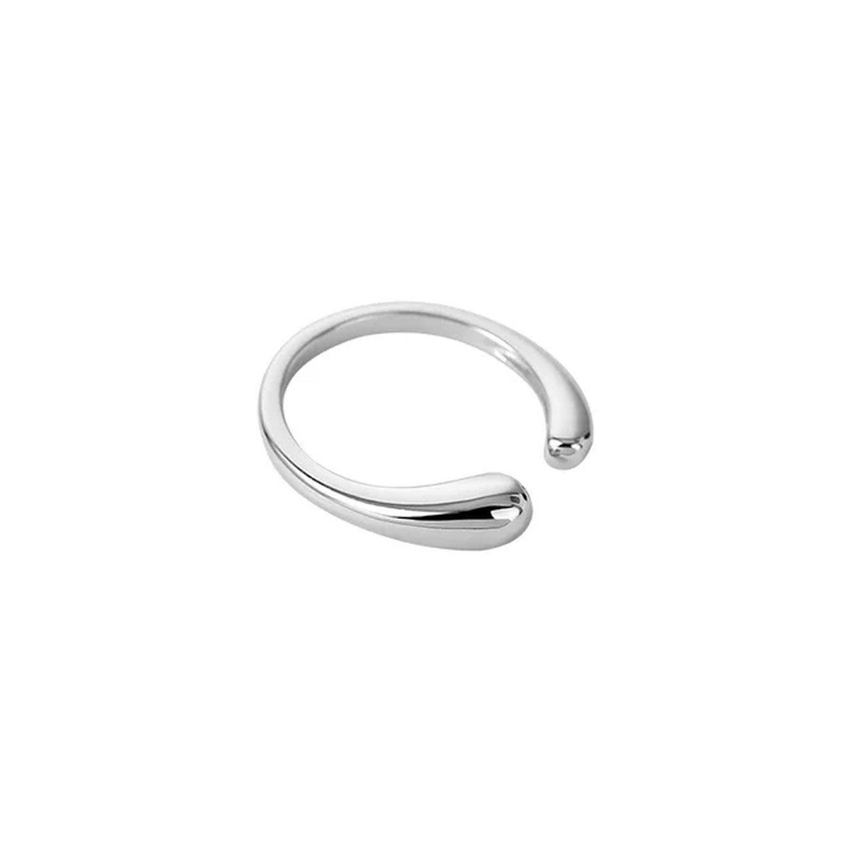 Verstelbare druppel ring - Stainless Steel - Zilverkleurig - The Jewellery Salon - Statement - Minimalistische sieraden