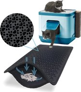 Kattenbakmat - XXL- 75 x 60 cm - Uitloopmat Kat - Kattenmat - Kattenbakvulling - Opvang ruimte - Grit opvanger - Waterdicht - Eco friendly - Antraciet