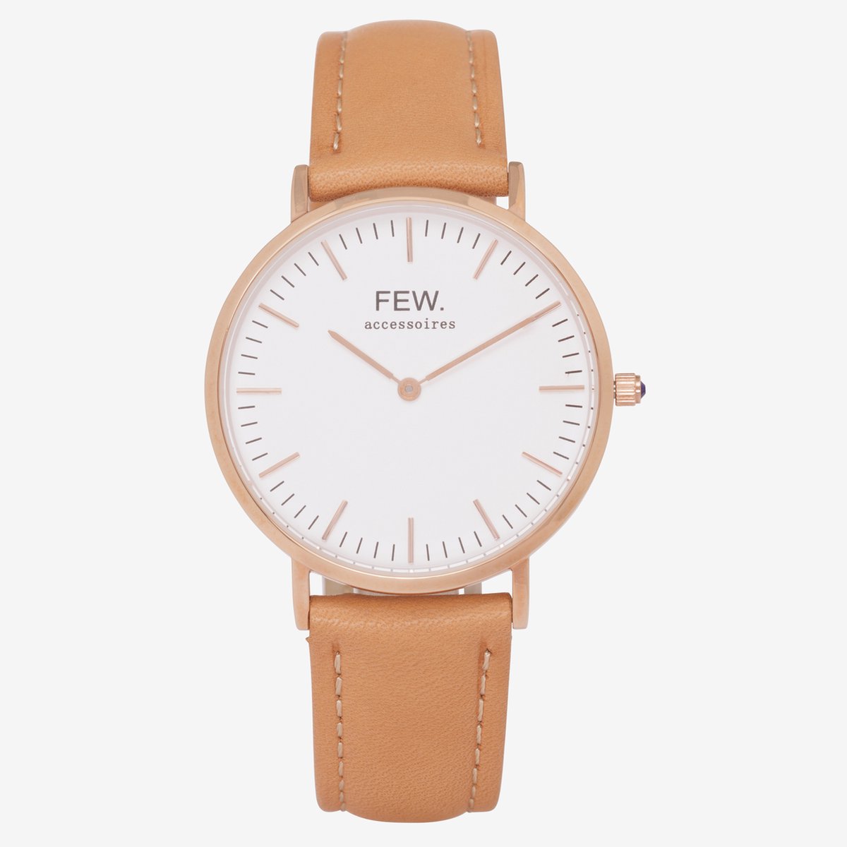 Bellezza Media Rose Gold Cognac Leather