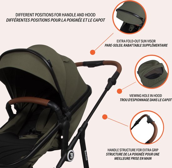 Poussette Multi 4 en 1 Baninni avec siège auto et base Nelia Vert