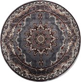 Tapis oriental Ispahan Nain - Poils courts - Tapis Vintage Classique - Rond - Grijs / Multi- 200 CM ROND