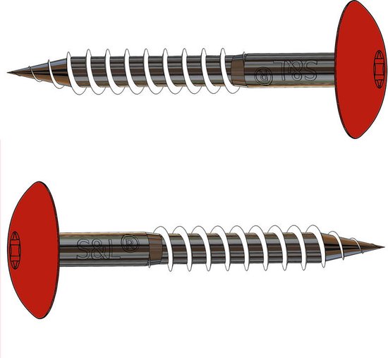 Vis de façade HPL 4,8X32 en acier inoxydable A2 de couleur RAL3020 (rouge signalisation)