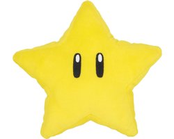 foto van Super Mario Pluche - Super Star - Super Mario - Knuffel - Geel - 18 cm
