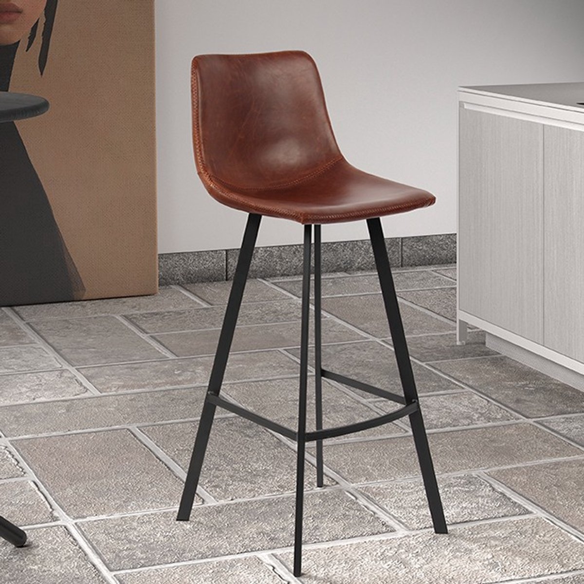 Barstoel Ozan H 98cm - bruin set van 2
