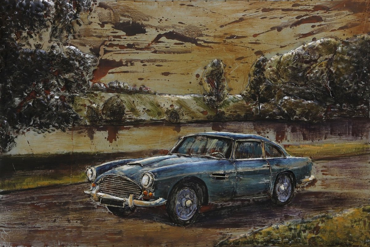 3D Metaalschilderij - Aston Martin - 120 x 3 x 80 cm