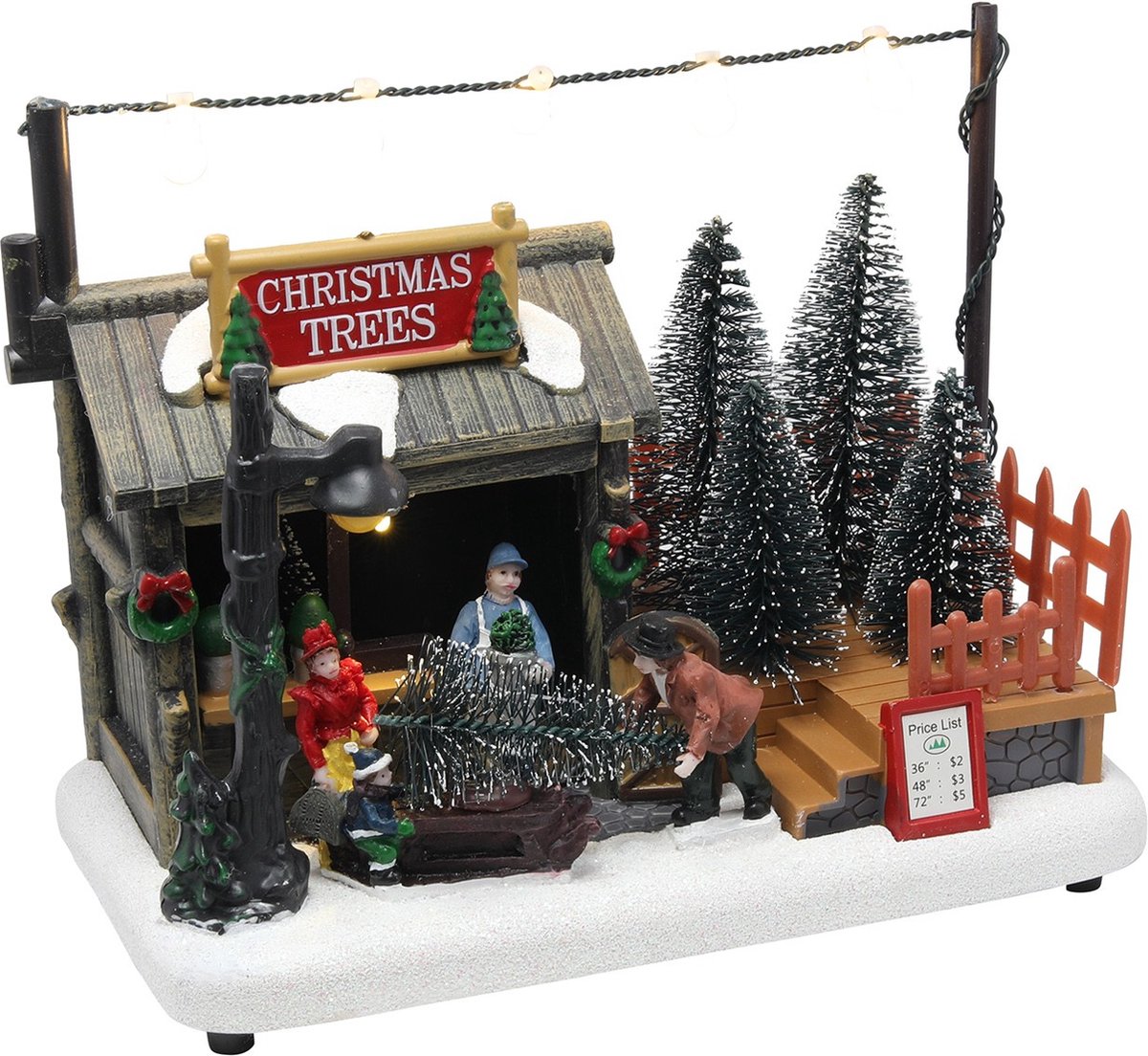 Hit - Kerststal LED 18,5m 'Christmas trees' excl. batterijen